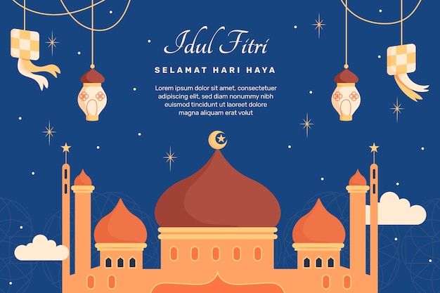 Flat eid al-fitr background