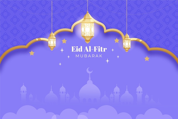 Vector flat eid al-fitr background