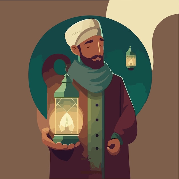 Flat eid al-fitr vector illustration