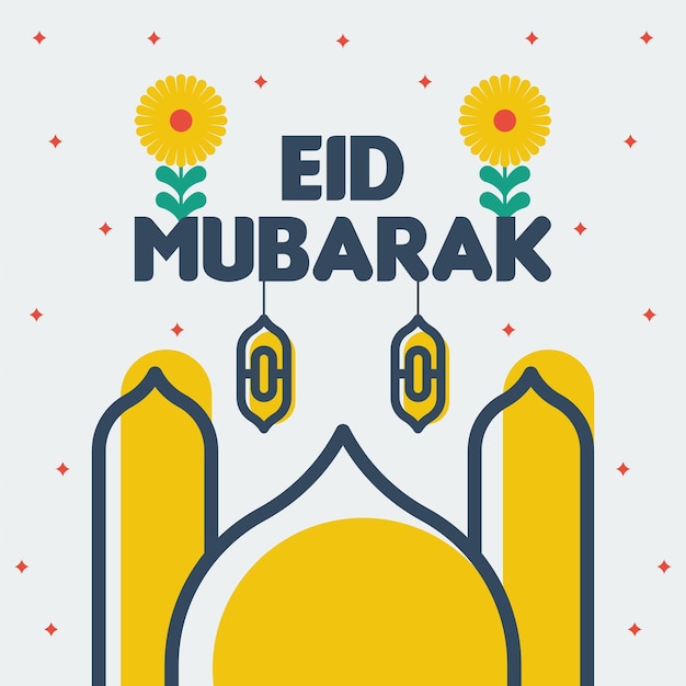 Flat eid alfitr illustration background