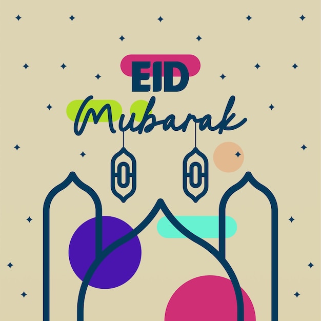 Flat eid alfitr illustration background