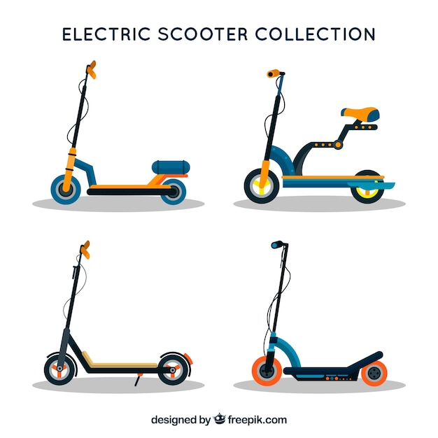 Набор плоских электрических скутеров