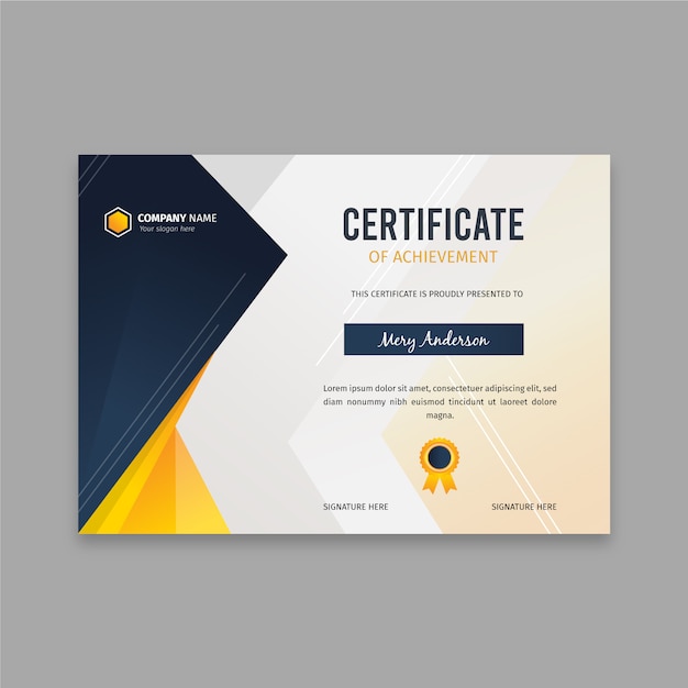 Vector flat elegant certificate template