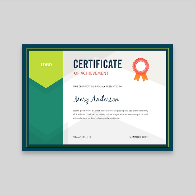 Vector flat elegant certificate template