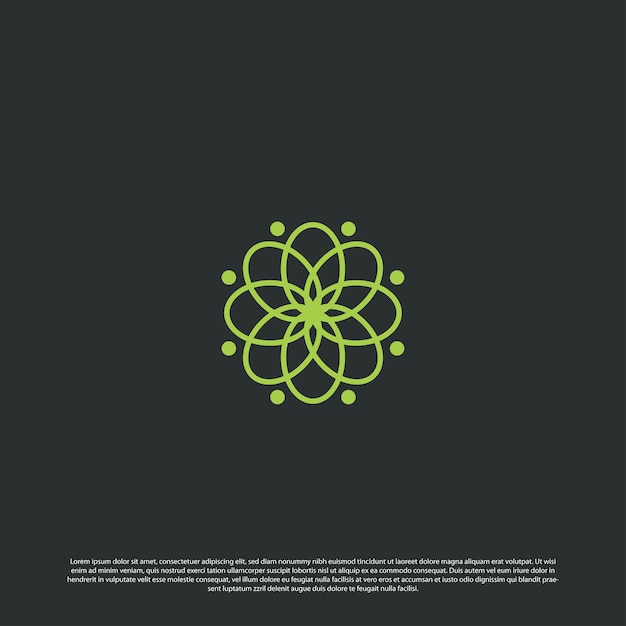 flat elegant flower logo design