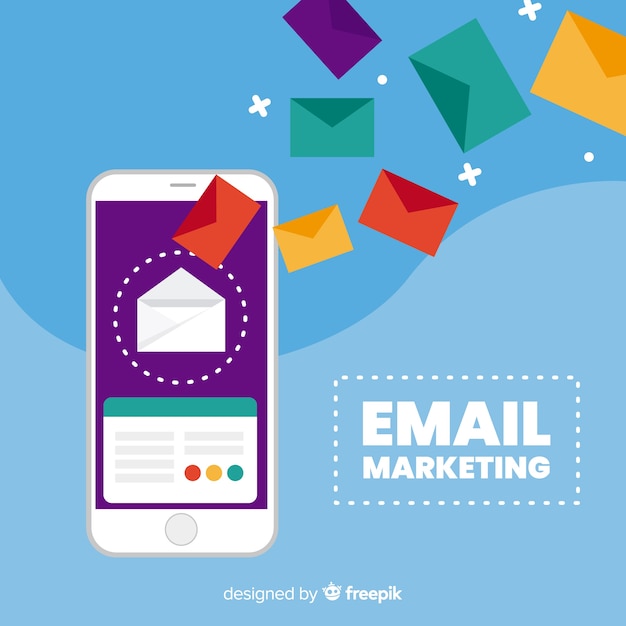 Marketing e-mail piatto