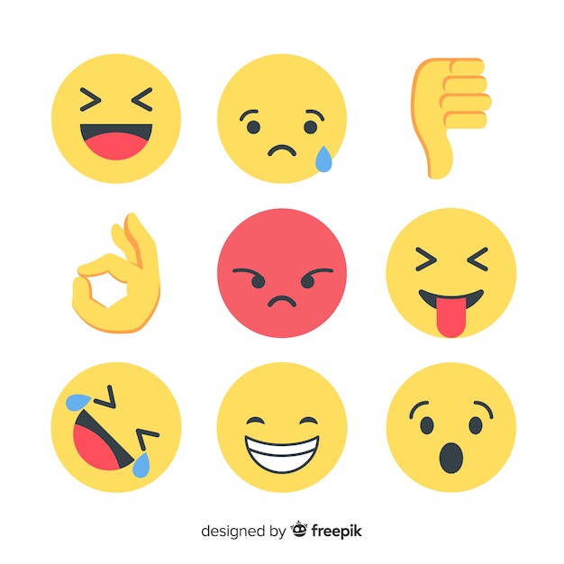 Premium Vector  Flat emoji icon reaction