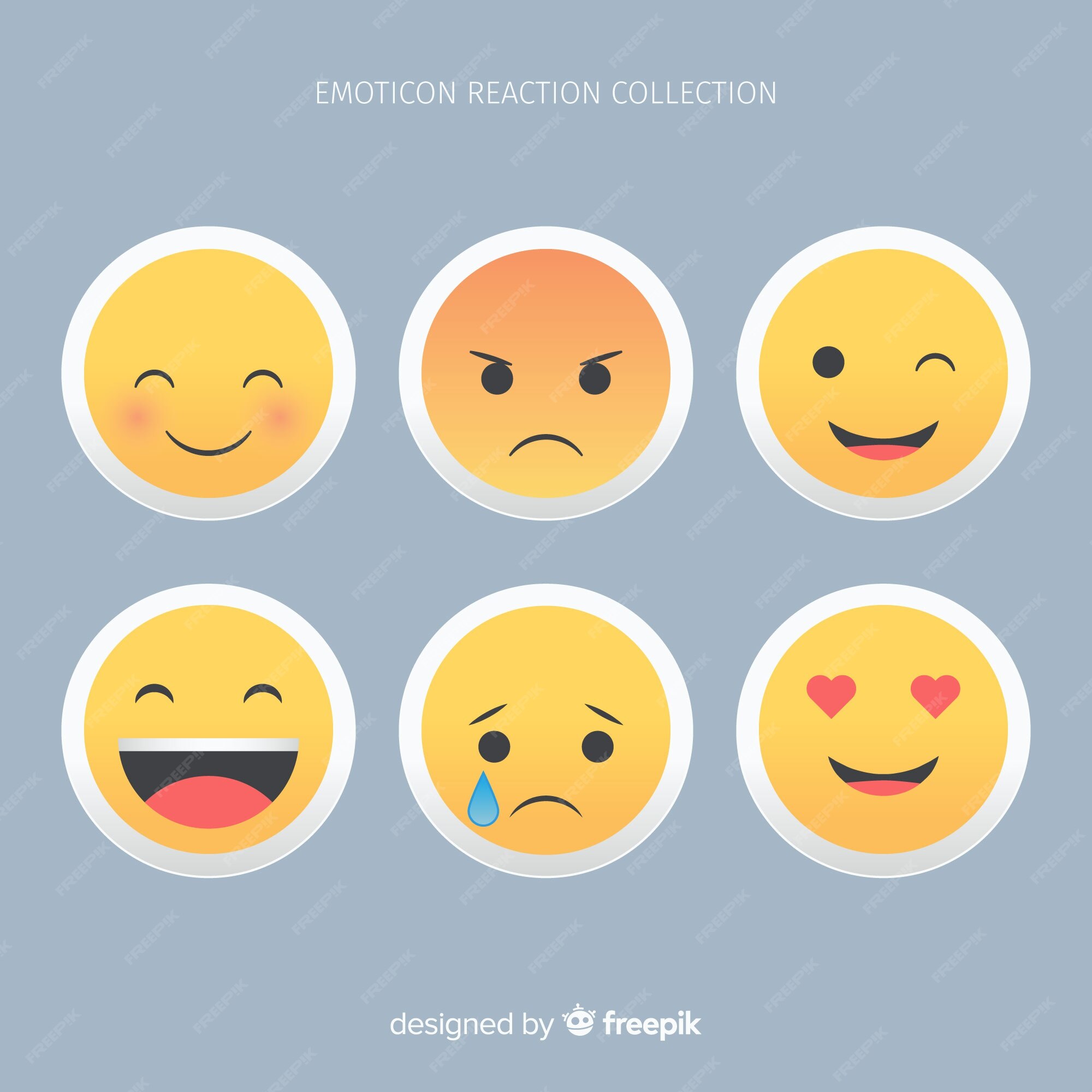 Premium Vector  Flat emoji icon reaction