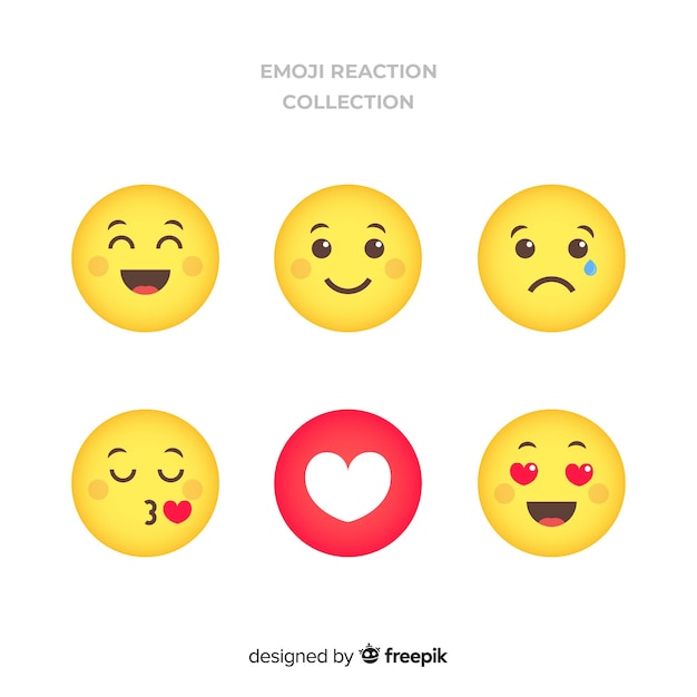 Premium Vector  Flat emoji icon reaction