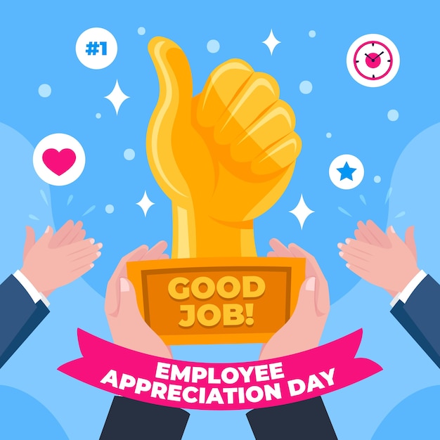 Flat employee appreciation day illustration