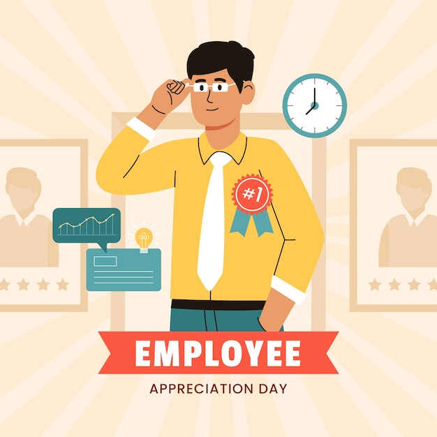 Vector flat employee appreciation day illustration