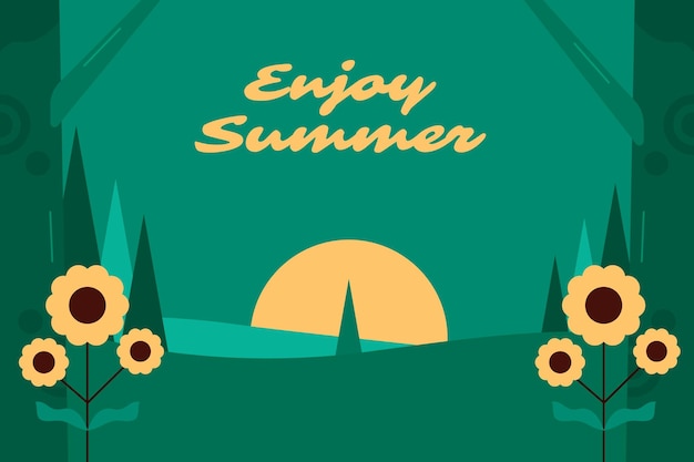 Flat enjoy summer illustration