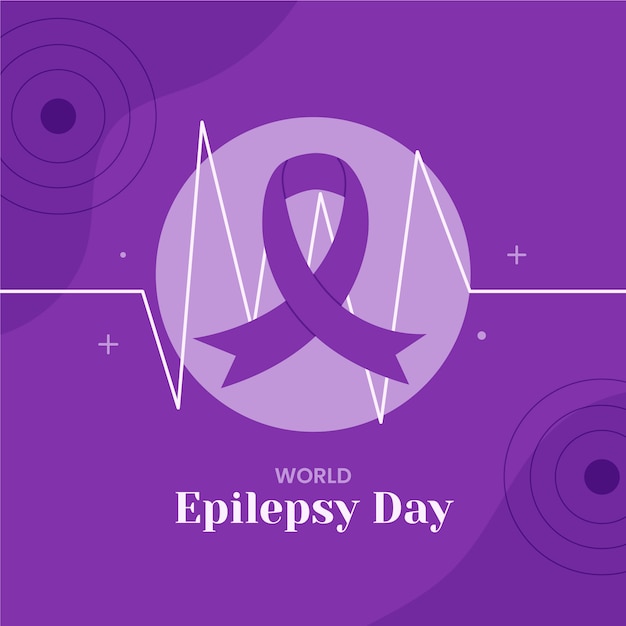 Vector flat epilepsy day illustration