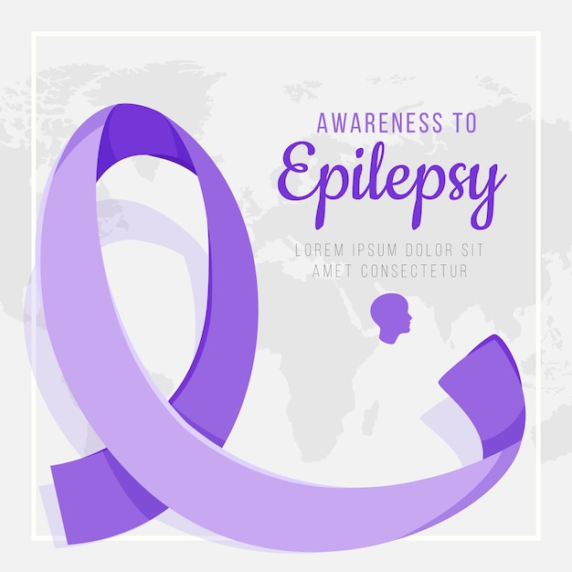 Vector flat epilepsy day illustration