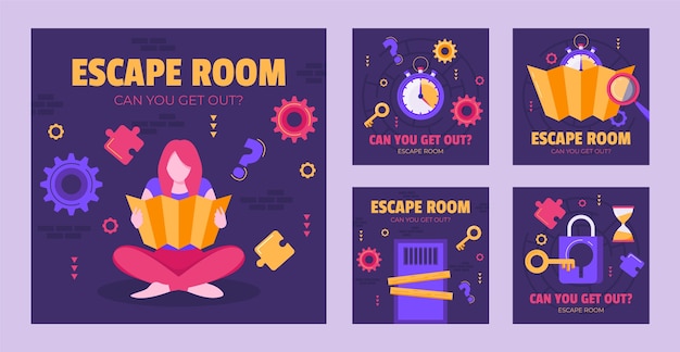 Flat escape room instagram posts-collectie