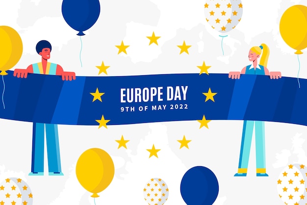 Vector flat europe day background