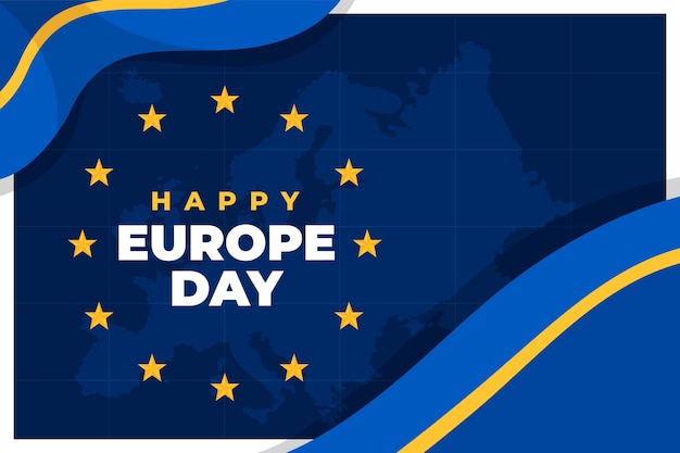 Vector flat europe day background