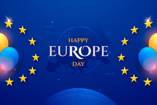 Flat europe day celebration background