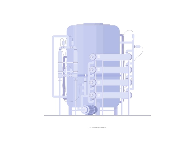 Vector flat factory cip membrane tank in vector