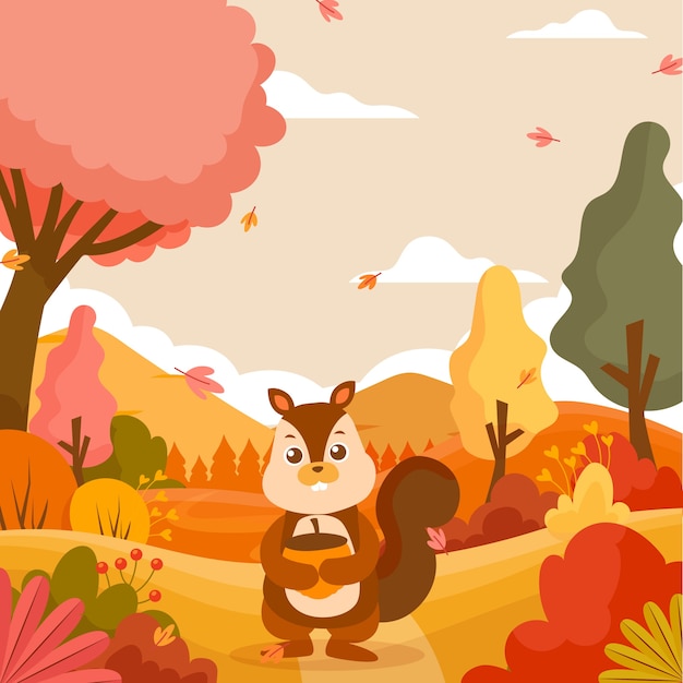 Vector flat fall illustration