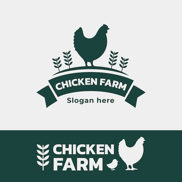 Vector flat farm animals logo template