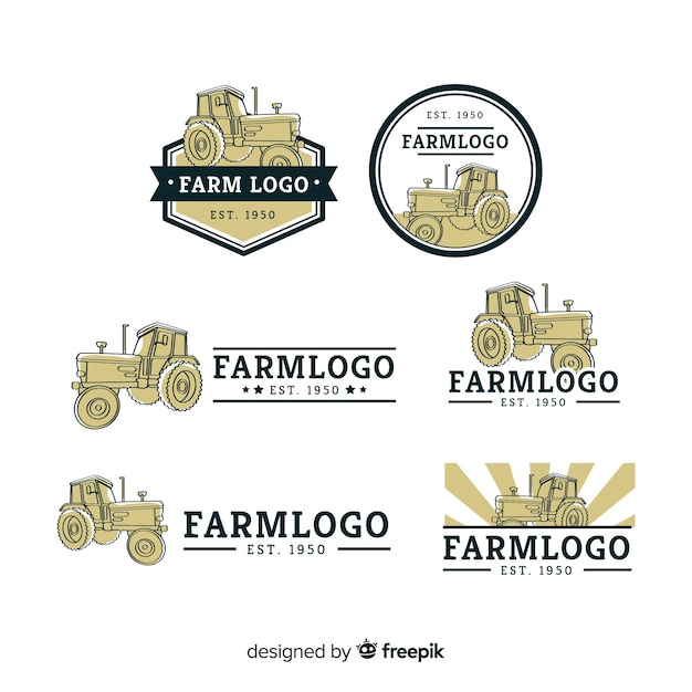 flat farm logo collection