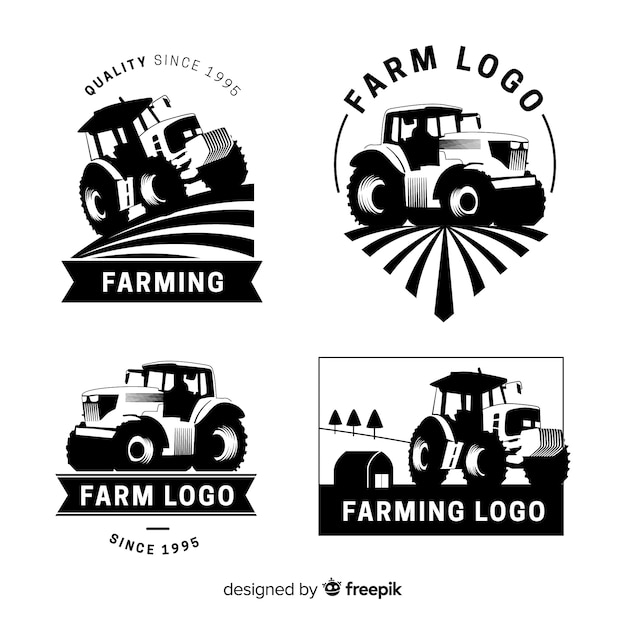 Premium Vector | Flat farm logo collection