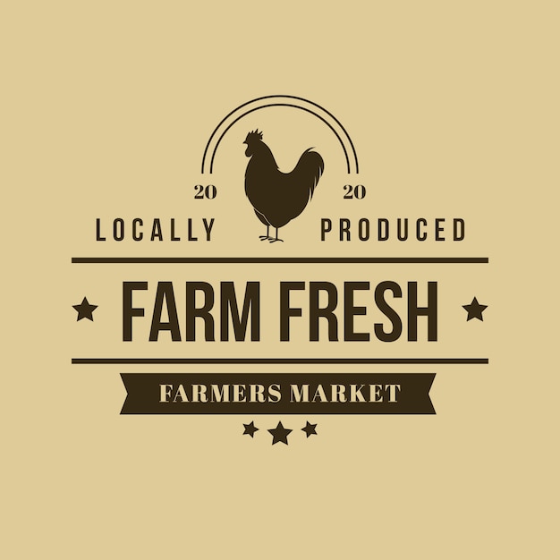 Vector flat farmers market logo/label template