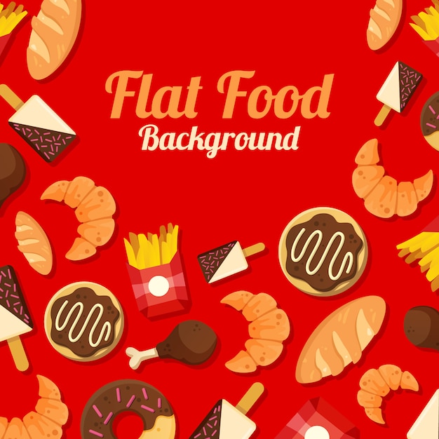 Flat fast food background