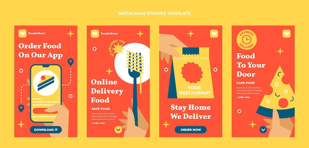 Flat fast food instagram stories