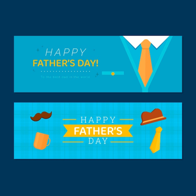 Vector flat \ father's day-banners instellen