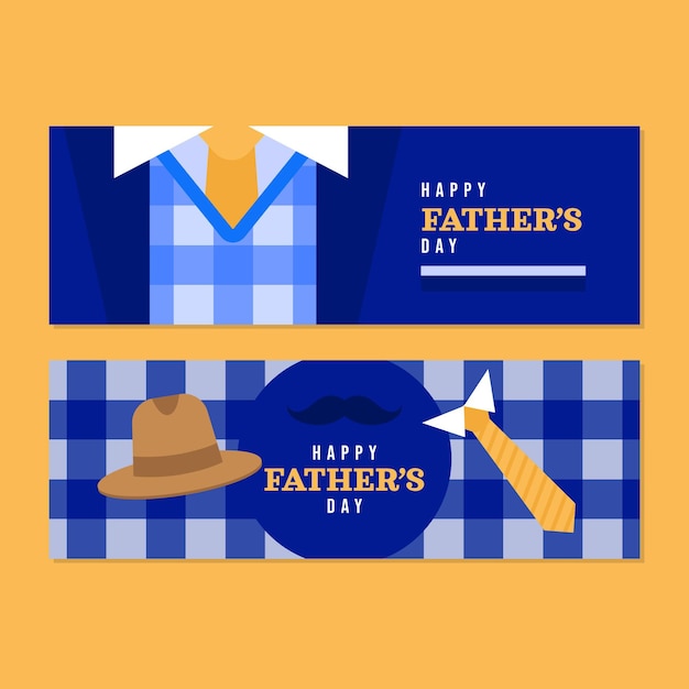 Flat\ father's day banners set