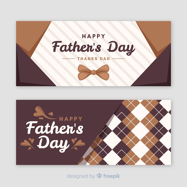 Flat father's day banners