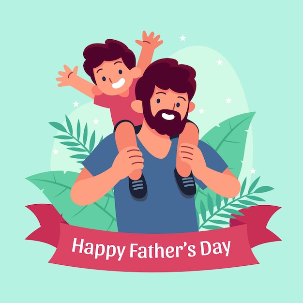 Flat father's day illustration