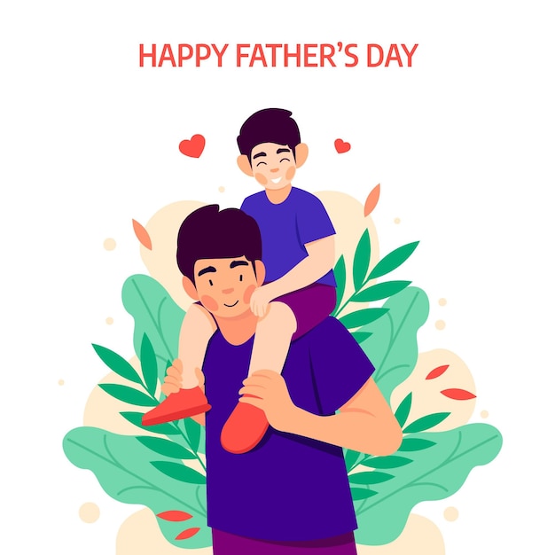 Flat father's day illustration