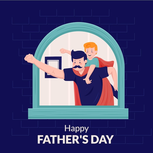 Flat father's day illustration