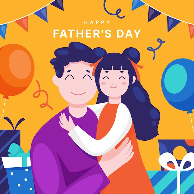 Flat father's day illustration