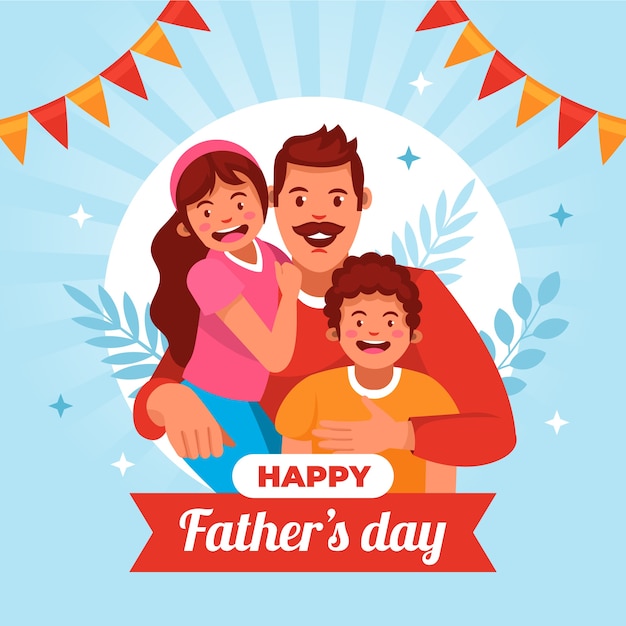 Vector flat father's day illustration