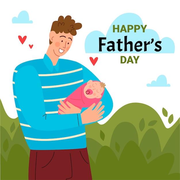 Flat father's day illustration