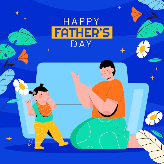 Vector flat father's day illustration