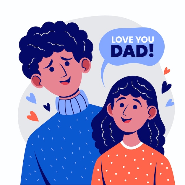 Flat father's day illustration