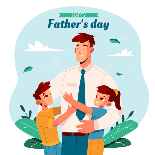 Vector flat father's day illustration