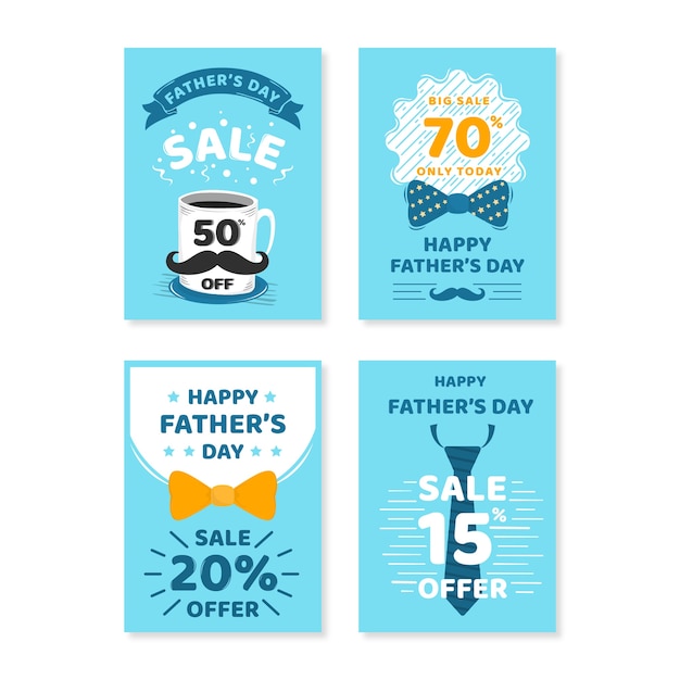 Flat father´s day sale card collection