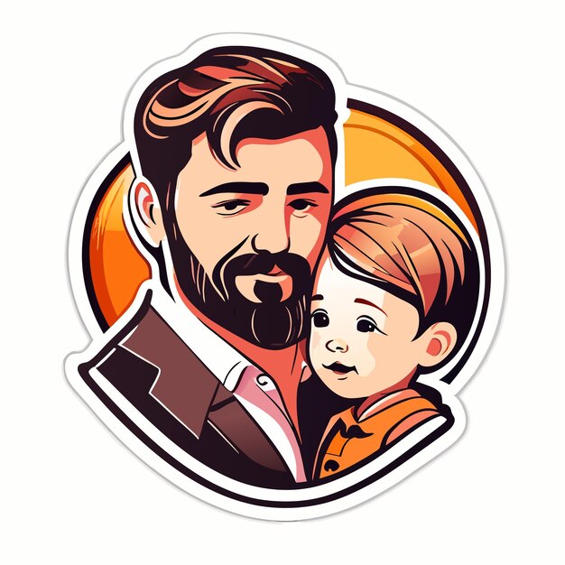 Flat fathers day illustration