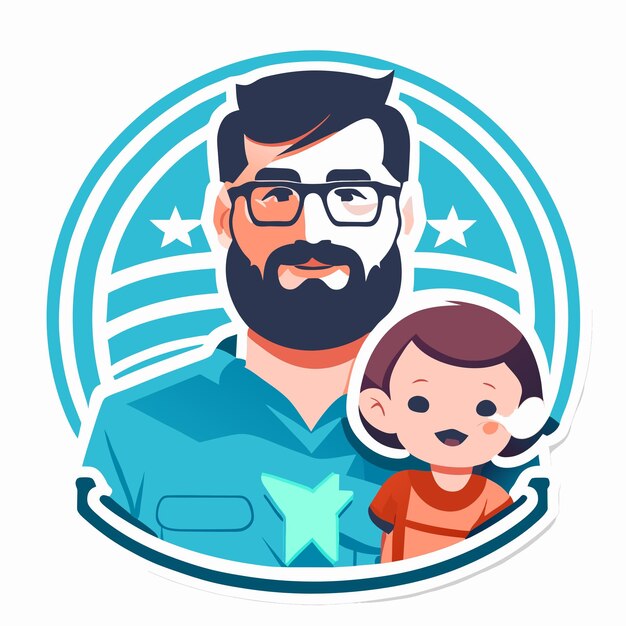 Vector flat fathers day illustration