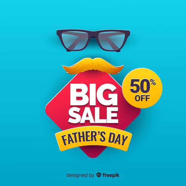 Flat fathers day sale background