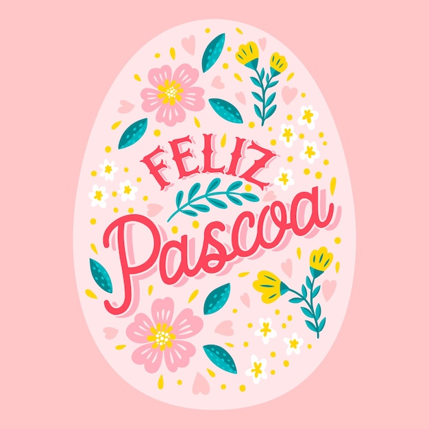 flat feliz pascoa illustration