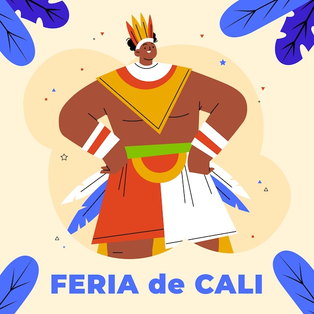 Vettore illustrazione di flat feria de cali