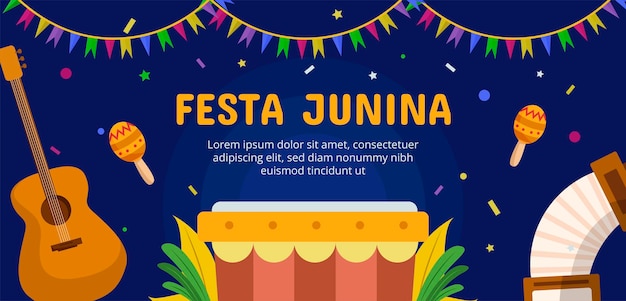 Flat Festa Junina Banner 1