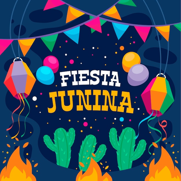 Illustrazione di festa junina piatta